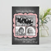 5 x 7 kerstkaart met XMAS Chalk Board Argyle PHOTO (Staand voorkant)