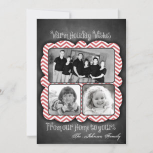 5 x 7 kerstkaart met XMAS Chalk Board Argyle PHOTO