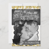 5 x 7 Kerstmis XMAS Gold Deer Buck PHOTO-kaart Feestdagenkaart (Voorkant)