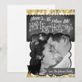 5 x 7 Kerstmis XMAS Gold Deer Buck PHOTO-kaart Feestdagenkaart (Voorkant / Achterkant)