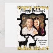 5 x 7 Kerstmis XMAS Gold Deer Buck PHOTO-kaart Feestdagenkaart (Voorkant / Achterkant)