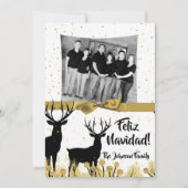 5 x 7 Kerstmis XMAS Gold Deer Buck PHOTO-kaart Feestdagenkaart (Voorkant)