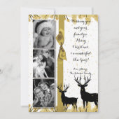 5 x 7 Kerstmis XMAS Gold Deer Buck PHOTO-kaart Feestdagenkaart (Voorkant)
