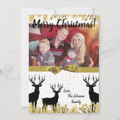 5 x 7 Kerstmis XMAS Gold Deer Buck PHOTO-kaart Feestdagenkaart (Voorkant)