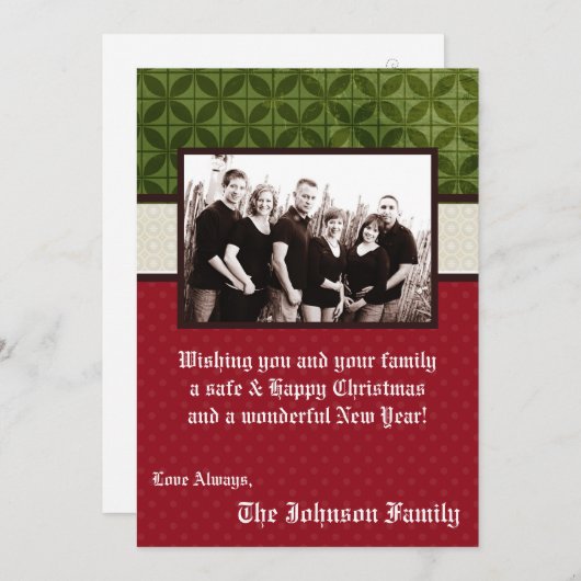 5 x 7 Kerstmis XMAS Happy Holiday PHOTO-kaart Feestdagenkaart (Voorkant / Achterkant)