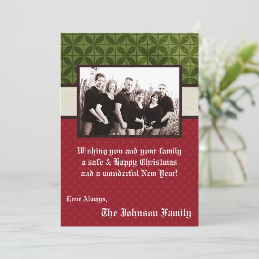 5 x 7 Kerstmis XMAS Happy Holiday PHOTO-kaart Feestdagenkaart (Staand voorkant)