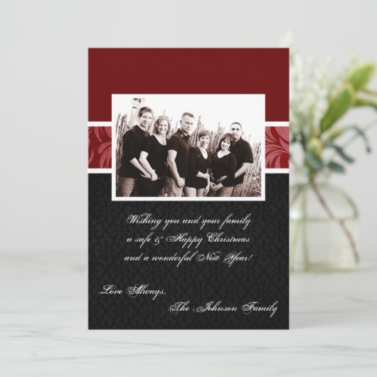 5 x 7 Kerstmis XMAS Happy Holiday PHOTO-kaart Feestdagenkaart (Staand voorkant)