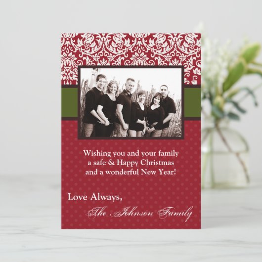 5 x 7 Kerstmis XMAS Happy Holiday PHOTO-kaart Feestdagenkaart (Staand voorkant)