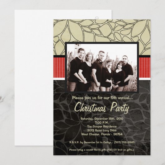 5 x 7 Kerstmis XMAS Happy Holiday PHOTO Uitnodigin Kaart (Voorkant / Achterkant)