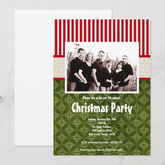 5 x 7 Kerstmis XMAS Happy Holiday PHOTO Uitnodigin Kaart (Voorkant / Achterkant)