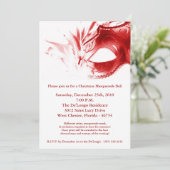 5 x 7 Kerstmis XMAS Masquerade Ball Mask Invitatio Kaart (Staand voorkant)