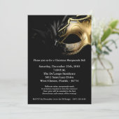 5 x 7 Kerstmis XMAS Masquerade Ball Mask Invitatio Kaart (Staand voorkant)
