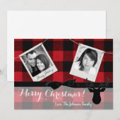 5 x 7 Kerstmis XMAS Red Pset Deer PHOTO-kaart Feestdagenkaart (Voorkant / Achterkant)