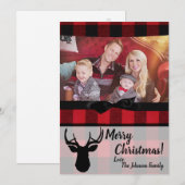 5 x 7 Kerstmis XMAS Red Pset Deer PHOTO-kaart Feestdagenkaart (Voorkant / Achterkant)