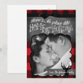 5 x 7 Kerstmis XMAS Red Pset Deer PHOTO-kaart Feestdagenkaart (Voorkant / Achterkant)