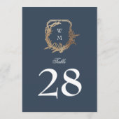 5 x 7 klassieke marine wit goud kuif tafelnummer (Achterkant)