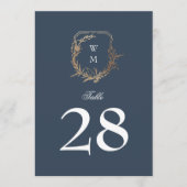 5 x 7 klassieke marine wit goud kuif tafelnummer (Voorkant)