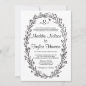 5 x 7 Kraft krans bruiloft uitnodiging (Voorkant)