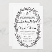 5 x 7 Kraft krans bruiloft uitnodiging (Voorkant / Achterkant)