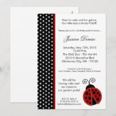 5 x 7 Lady Bug Black Polka Birthday Party nodigt u Kaart (Voorkant / Achterkant)