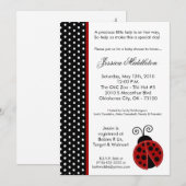 5 x 7 Lady Bug Black PolkaDot Baby shower Uitnodig Kaart (Voorkant / Achterkant)
