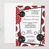 5 x 7 Lady Bug Spring Insect Baby shower Uitnodigi Kaart (Voorkant / Achterkant)