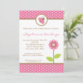 5 x 7 Lady Bug Spring Insect Baby shower Uitnodigi Kaart (Staand voorkant)