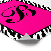 5 x 7 Letter Wall Art Hot Roze Zebra Dierenafdrukk Poster (Hoek)