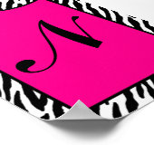 5 x 7 Letter Wall Art Hot Roze Zebra Dierenafdrukk Poster (Hoek)
