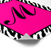 5 x 7 Letter Wall Art Hot Roze Zebra Dierenafdrukk Poster (Hoek)