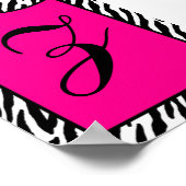 5 x 7 Letter Wall Art Hot Roze Zebra Dierenafdrukk Poster (Hoek)