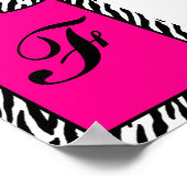 5 x 7 Letter Wall Art Hot Roze Zebra Dierenafdrukk Poster (Hoek)