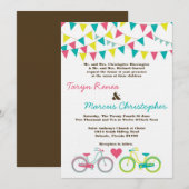 5 x 7 Lovers Bike Bicycle Carniva Weddenschap Kaart (Voorkant / Achterkant)