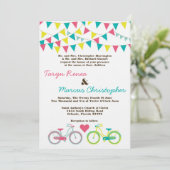 5 x 7 Lovers Bike Bicycle Carniva Weddenschap Kaart (Staand voorkant)