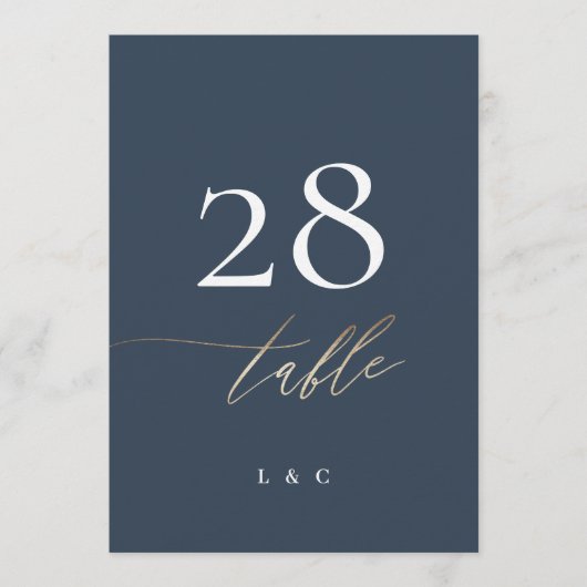 5 x 7 marineblauw wit elegant goud klassiek (Voorkant)