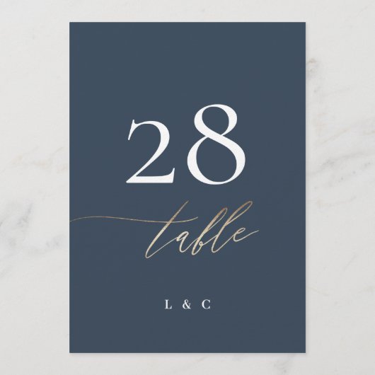 5 x 7 marineblauw wit elegant goud klassiek (Achterkant)