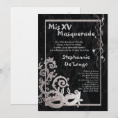 5 x 7 Masquerade Quinceanera Birthday Uitnodiging (Voorkant / Achterkant)