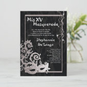 5 x 7 Masquerade Quinceanera Birthday Uitnodiging (Staand voorkant)