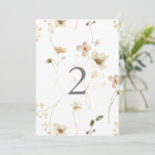 5 x 7 Moderne Pampas Trouwtafel Nummers (Staand voorkant)