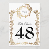 5 x 7 Monogram Crest Classic Trouwtafel Nummers (Achterkant)