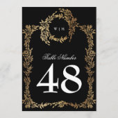 5 x 7 Monogram Zwart Crest Klassieke Tafelnummers (Achterkant)