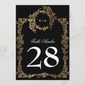 5 x 7 Monogram Zwart Crest Klassieke Tafelnummers (Voorkant)