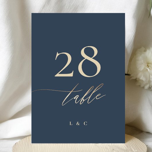 5 x 7 Navy Blauw Elegant Goud Classic