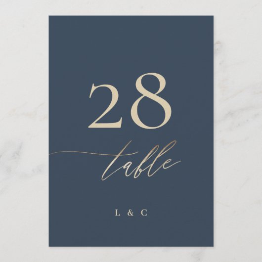 5 x 7 Navy Blauw Elegant Goud Classic (Voorkant)