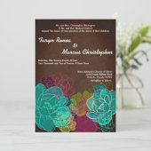 5 x 7 Neon Spring Floral Flower Wedding Invitation Kaart (Staand voorkant)