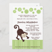 5 x 7 Neutra Pop Monkey Dance Baby shower Invitati Kaart (Voorkant / Achterkant)