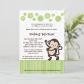 5 x 7 Neutra Pop Monkey Dance Birthday Invitation Kaart (Staand voorkant)