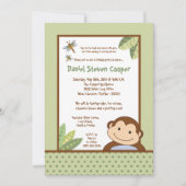 5 x 7 Neutraal Papgayo Monkey Birthday Uitnodiging (Voorkant)