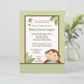 5 x 7 Neutraal Papgayo Monkey Birthday Uitnodiging (Staand voorkant)