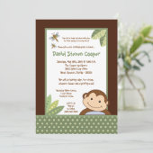 5 x 7 Neutraal Papgayo Monkey Birthday Uitnodiging (Staand voorkant)